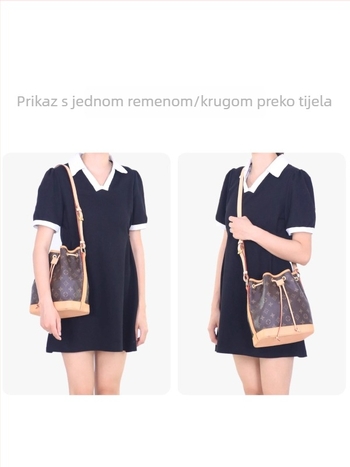 Xia Shi Kožni ramenski remen za Noe Bb / LV Noe NM torbu – zamjena, crossbody, koža s biljnim tanninima, jednobojni dizajn, proljeće 2024