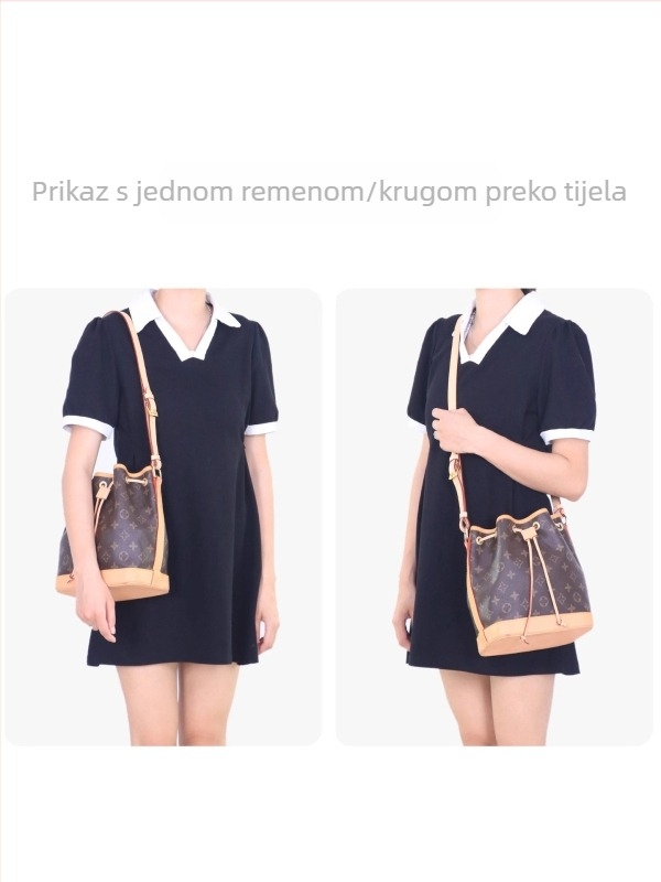 Xia Shi Kožni ramenski remen za Noe Bb / LV Noe NM torbu – zamjena, crossbody, koža s biljnim tanninima, jednobojni dizajn, proljeće 2024
