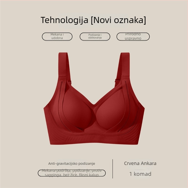 Najlonski grudnjak za podizanje i oblikovanje, 3/4 košarice, mekane ojačanje, prozračni stražnji dio