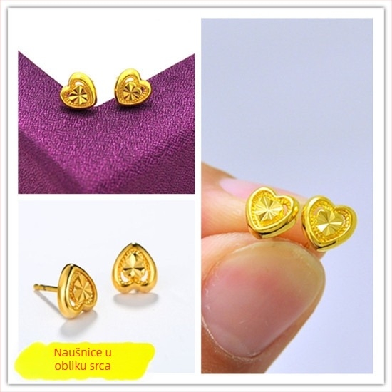 Naušnice od Alluvial zlata, ručna izrada, unisex, stil Internet zvijezda