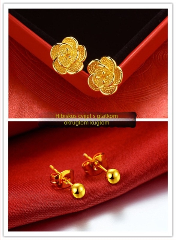 Naušnice od Alluvial zlata, ručna izrada, unisex, stil Internet zvijezda