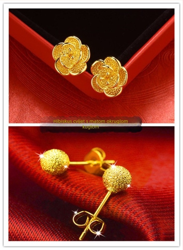 Naušnice od Alluvial zlata, ručna izrada, unisex, stil Internet zvijezda