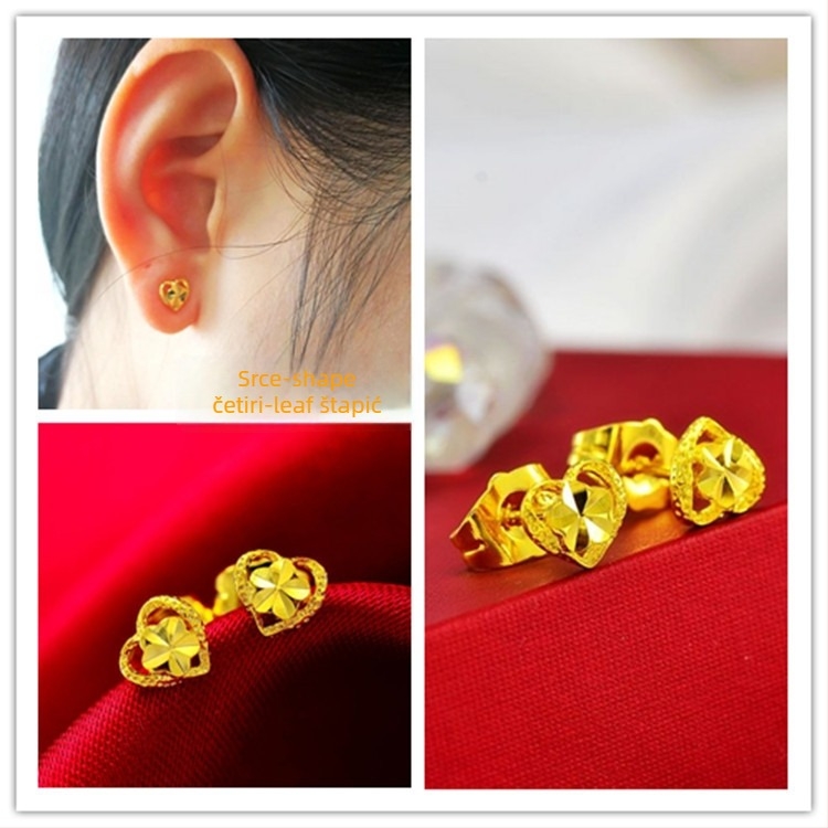 Naušnice od Alluvial zlata, ručna izrada, unisex, stil Internet zvijezda