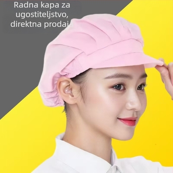 Prozračna kuhaćarska kapa otporna na ulje, za prehrambenu industriju, s rubom i mrežicom