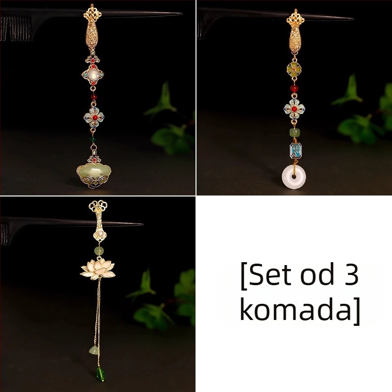 Broš od legure u kineskom stilu s višestrukim dizajnom (srce, cvijet, mašna, romb, geometrijski oblici); dekorativno nošenje, dvostruka funkcija kao privjesak.