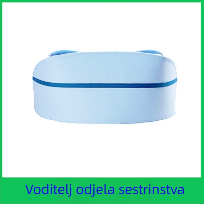 Kapa za medicinske sestre, pamuk i satin, prugasti uzorak, plosni vrh, otisnuti logo