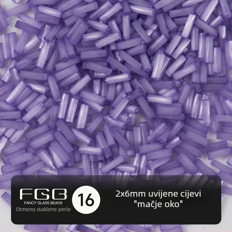 FGB Tisuće boja staklenih rižinih perli 2x6 mm, brušene mačje oči vijčaste cijevne perle za DIY nakit, dodaci za ukosnicu i resice