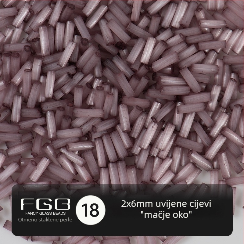 FGB Tisuće boja staklenih rižinih perli 2x6 mm, brušene mačje oči vijčaste cijevne perle za DIY nakit, dodaci za ukosnicu i resice