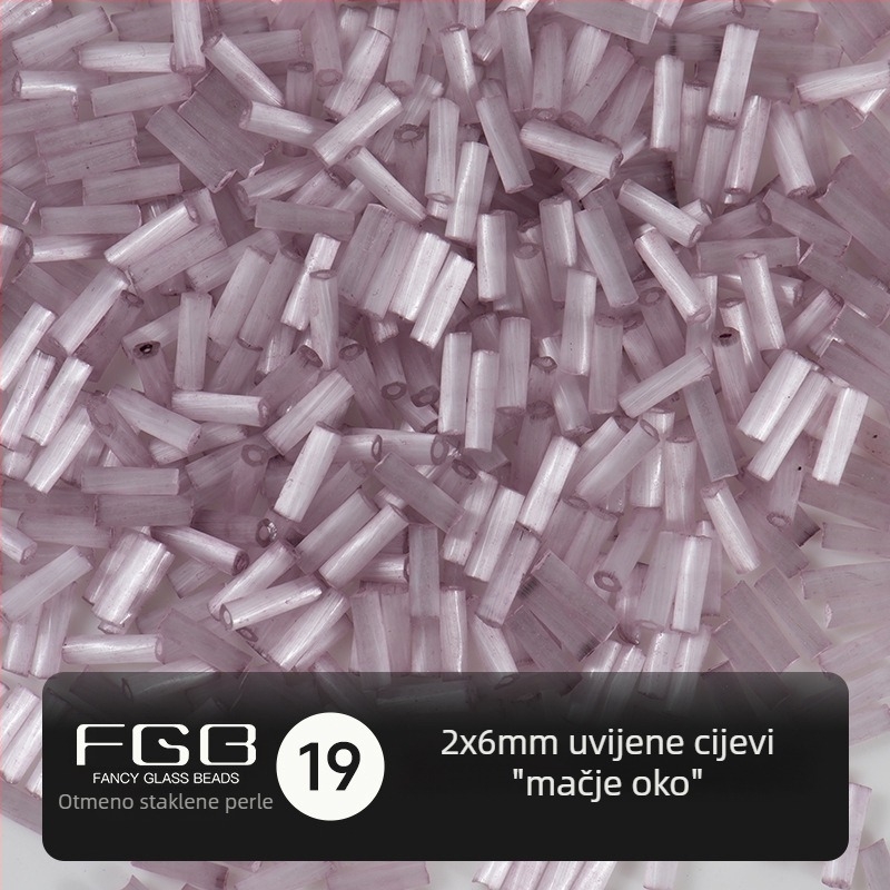 FGB Tisuće boja staklenih rižinih perli 2x6 mm, brušene mačje oči vijčaste cijevne perle za DIY nakit, dodaci za ukosnicu i resice