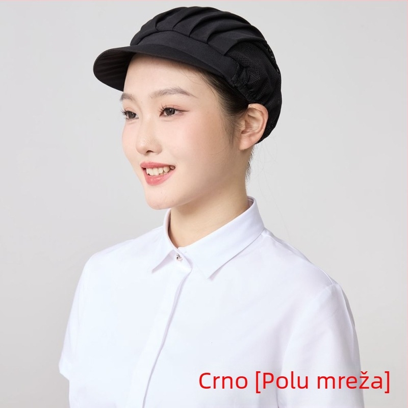 Mrežasta kapa za prehrambenu industriju, poliester, twill tkanina, monokromatski uzorak, korejski stil.