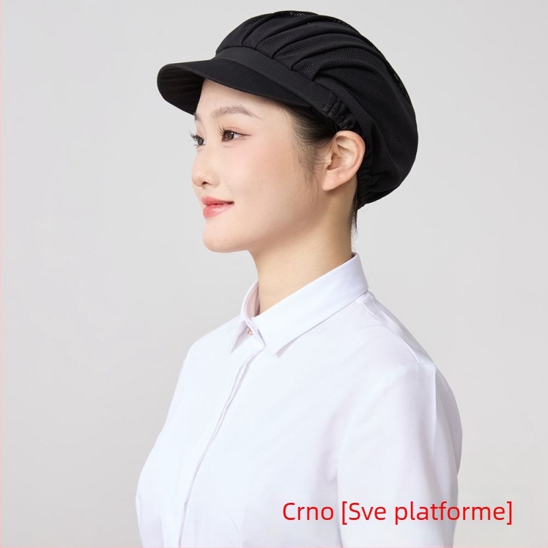 Mrežasta kapa za prehrambenu industriju, poliester, twill tkanina, monokromatski uzorak, korejski stil.