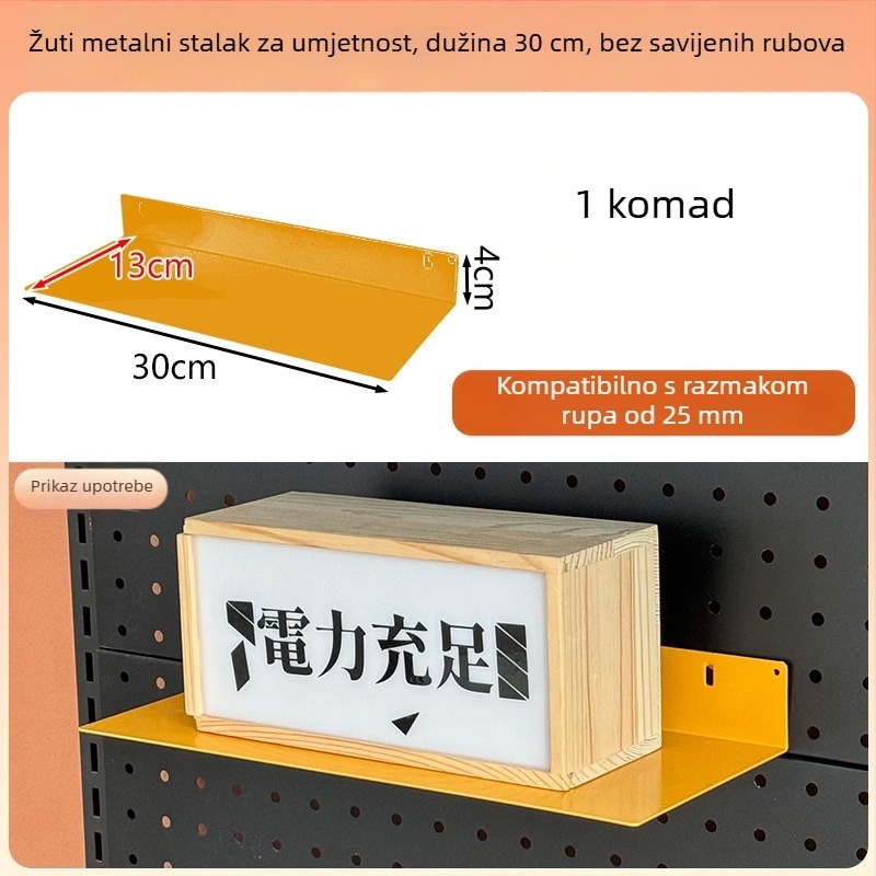 Željezni set dodataka za perforiranu ploču s magnetskim kukama za DIY metalne skladišne regale