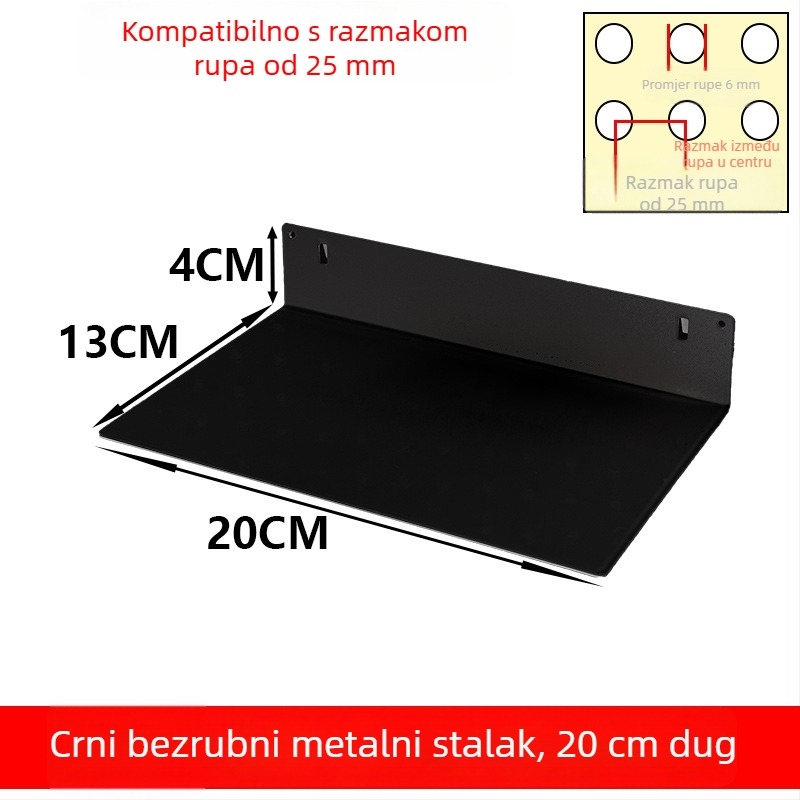 Željezni set dodataka za perforiranu ploču s magnetskim kukama za DIY metalne skladišne regale