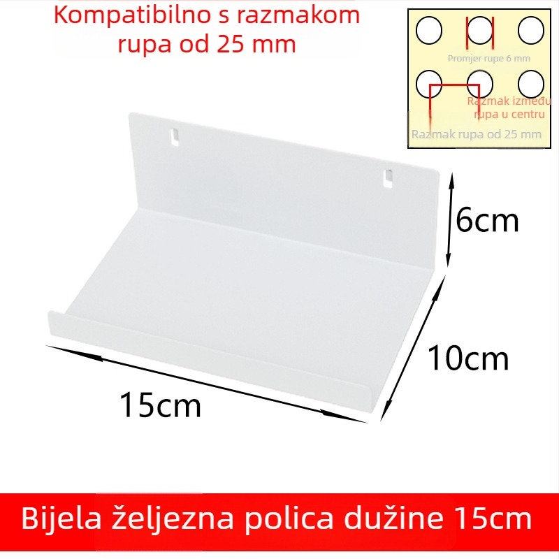 Željezni set dodataka za perforiranu ploču s magnetskim kukama za DIY metalne skladišne regale