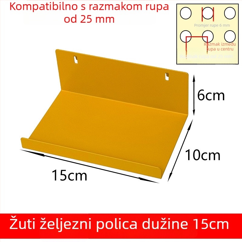 Željezni set dodataka za perforiranu ploču s magnetskim kukama za DIY metalne skladišne regale