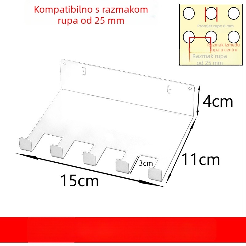 Željezni set dodataka za perforiranu ploču s magnetskim kukama za DIY metalne skladišne regale