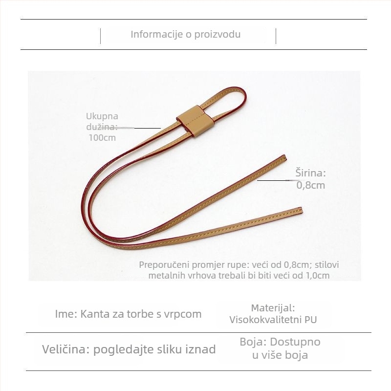 PU kožna naramenica za bucket bag s šnonom, marka New, proljeće 2024