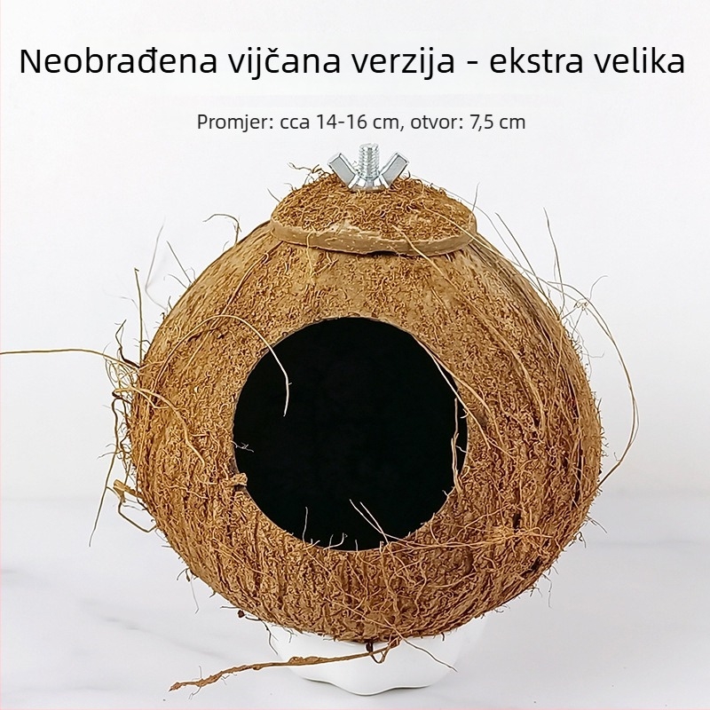 Gnijezdo za ptice od kokosove ljuske za papagaja s мотивом tigrove kože i mitskim feniksom – pleteno toplo gnijezdo