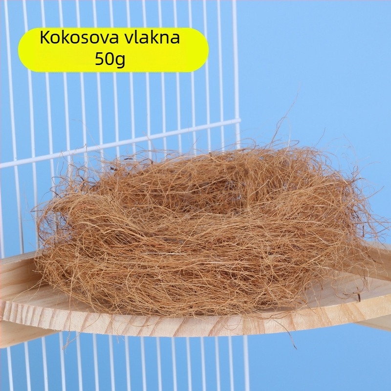 Gnijezdo za ptice od kokosove ljuske za papagaja s мотивом tigrove kože i mitskim feniksom – pleteno toplo gnijezdo