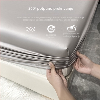 Set posteljine od 100% pamuka s 180 niti po inču — uključuje prilagođivu plahtu, ravnu plahtu i navlaku za kreveta (3-dijelni set)