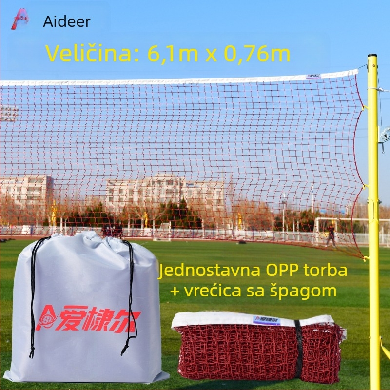 Prijenosna badminton mreža marke Aidil za amatersku praksu i igru na otvorenom, sa stubovima i mrežom