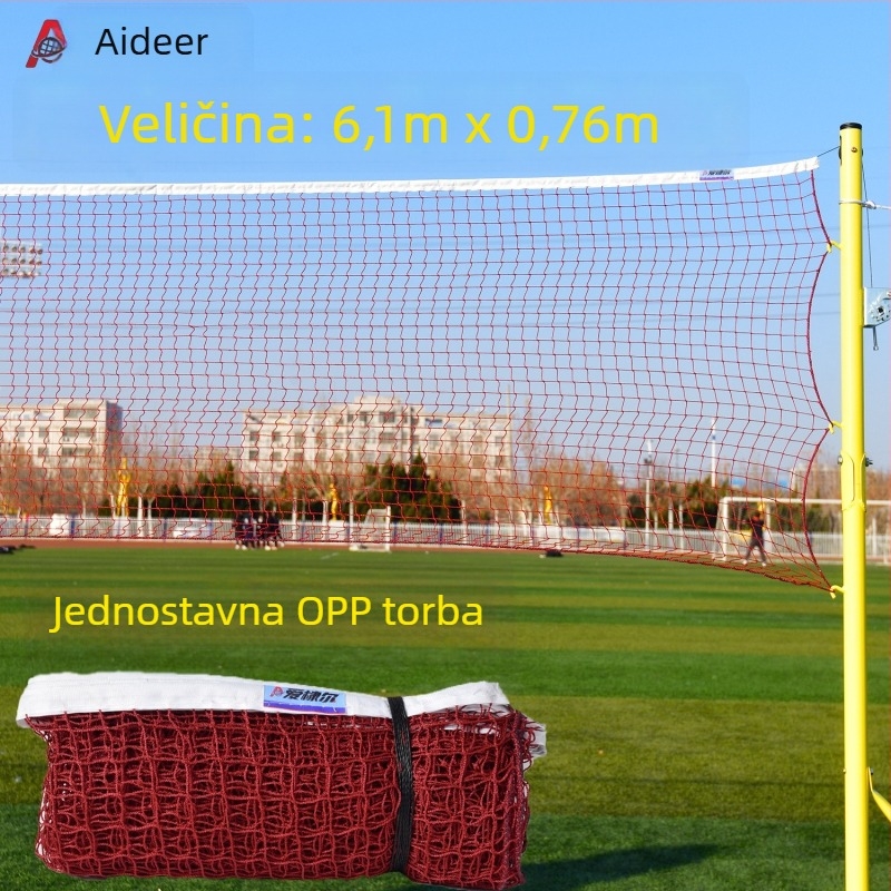 Prijenosna badminton mreža marke Aidil za amatersku praksu i igru na otvorenom, sa stubovima i mrežom