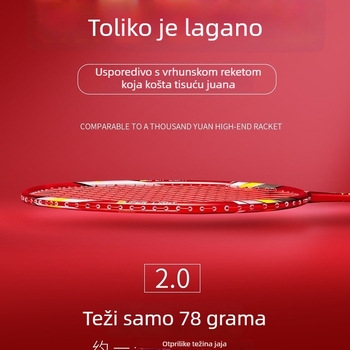 Set reketa za badminton s karbonskim okvirom i najlonskim žicama, za odrasle, singlove i parove, srednja čvrstoća