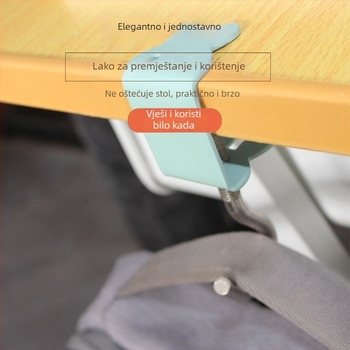 Hao Ming željezni držač za torbu za stol – uklonjivi, držač na rubu stola, jedan kuk, moderni jednostavan stil, nosivost iznad 30 kg