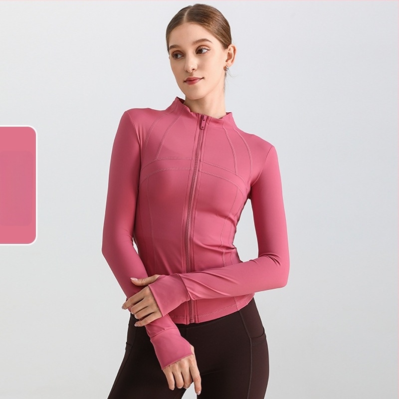 Ženska joga jakna, dugi rukav, široki kroj, materijal nylon/spandeks 80/20, odvodi vlagu