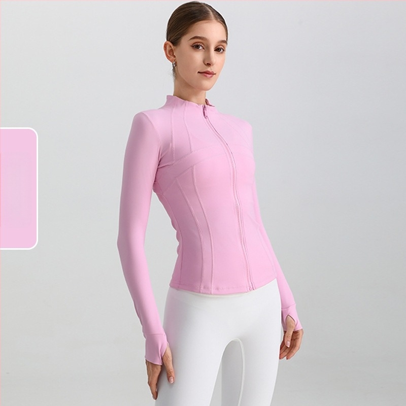 Ženska joga jakna, dugi rukav, široki kroj, materijal nylon/spandeks 80/20, odvodi vlagu