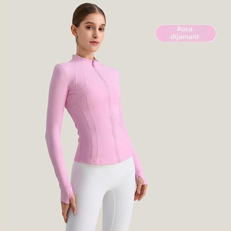 Ženska joga jakna, dugi rukav, široki kroj, materijal nylon/spandeks 80/20, odvodi vlagu