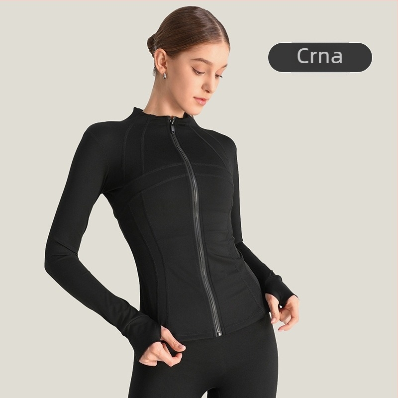 Ženska joga jakna, dugi rukav, široki kroj, materijal nylon/spandeks 80/20, odvodi vlagu