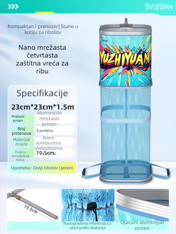 Nova mrežasta torba za divlji ribolov, vrećica za žive ribe sa brzo sušenjem, za male ribe