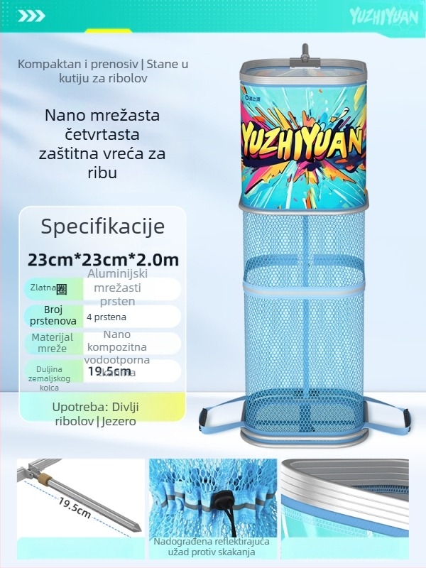 Nova mrežasta torba za divlji ribolov, vrećica za žive ribe sa brzo sušenjem, za male ribe