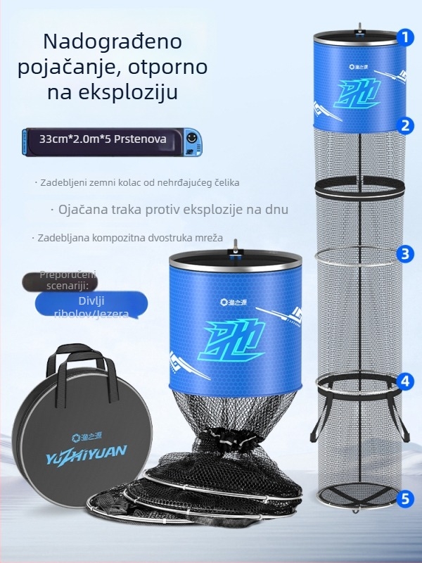 Nova mrežasta torba za divlji ribolov, vrećica za žive ribe sa brzo sušenjem, za male ribe