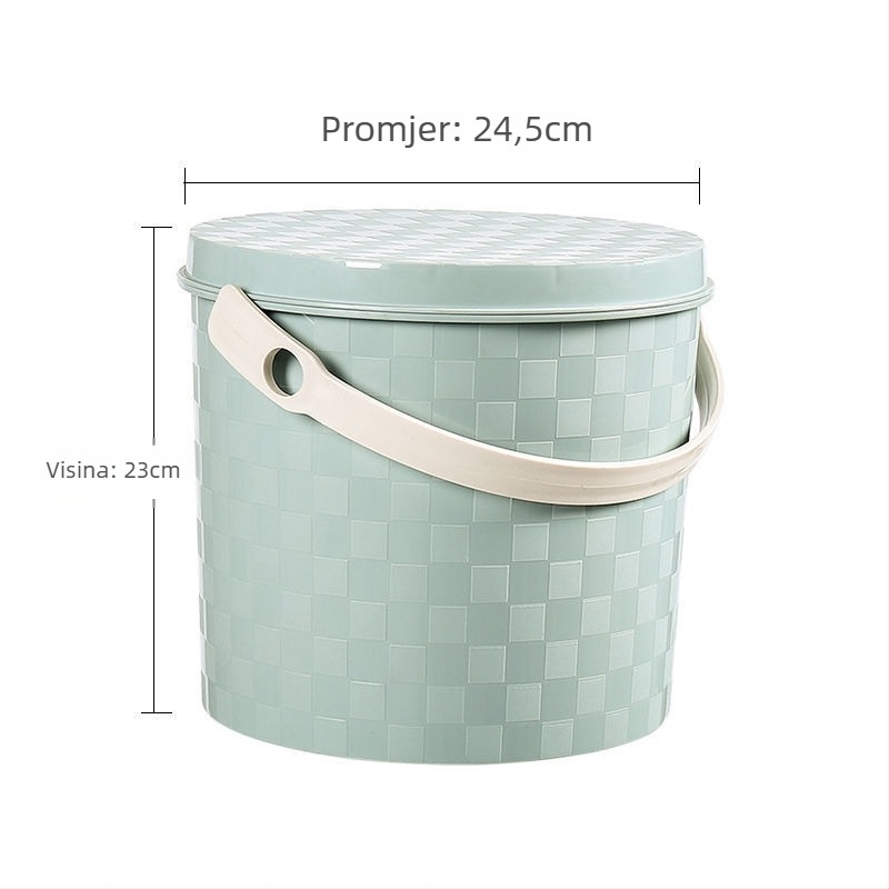 Plastična čvrsta prenosna kanta s ručkom i poklopcem za kućnu upotrebu, ribolov, pranje automobila i skladištenje
