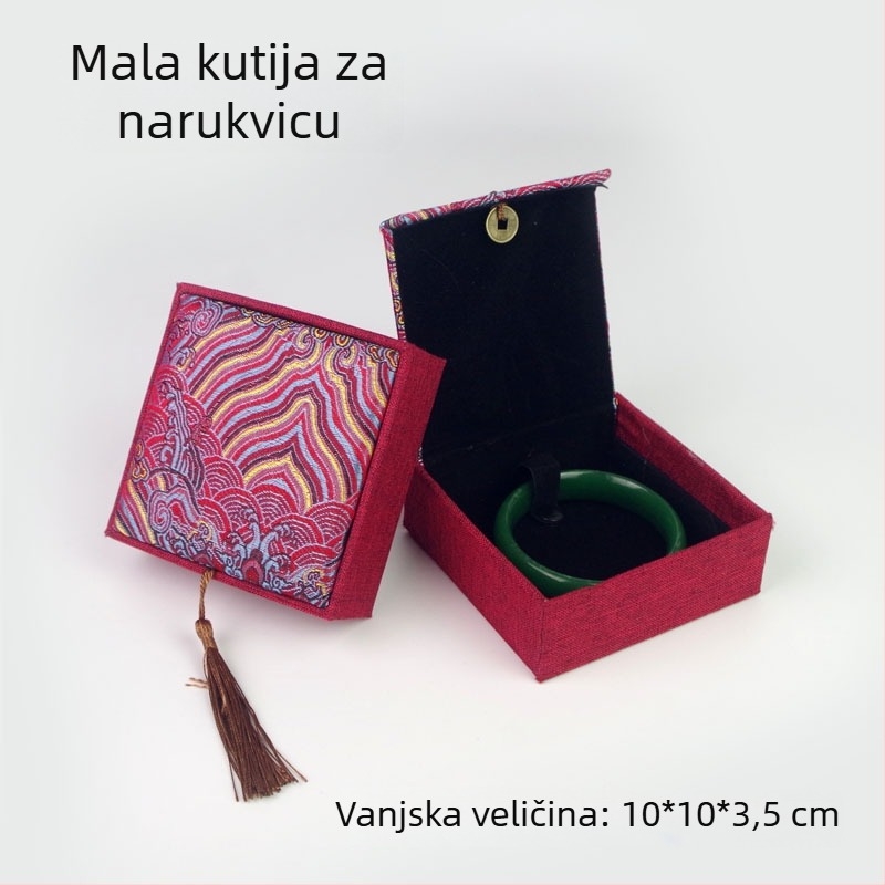 Kutija za nakit s motívom bakrene novčića na lanenom uzorku, papir/karton konstrukcija, karton pakiranje