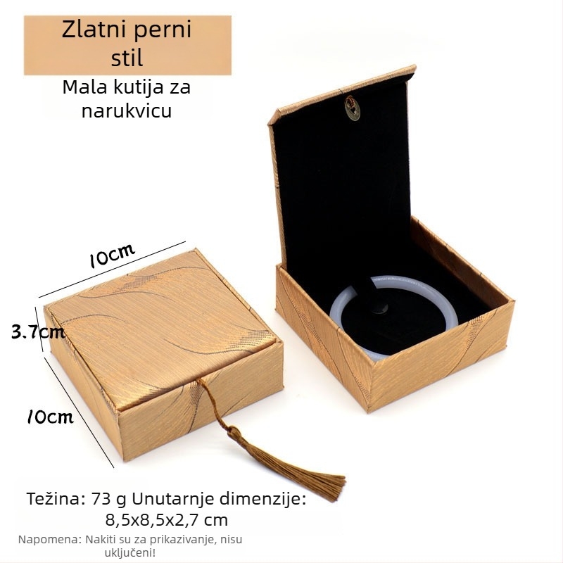 Kutija za nakit s motívom bakrene novčića na lanenom uzorku, papir/karton konstrukcija, karton pakiranje