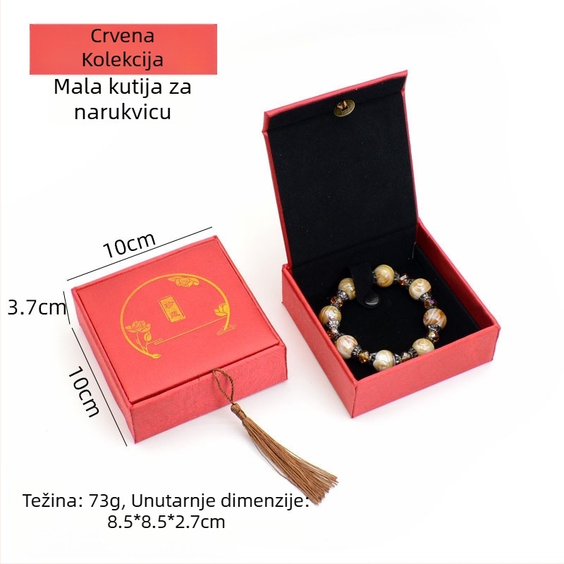 Kutija za nakit s motívom bakrene novčića na lanenom uzorku, papir/karton konstrukcija, karton pakiranje