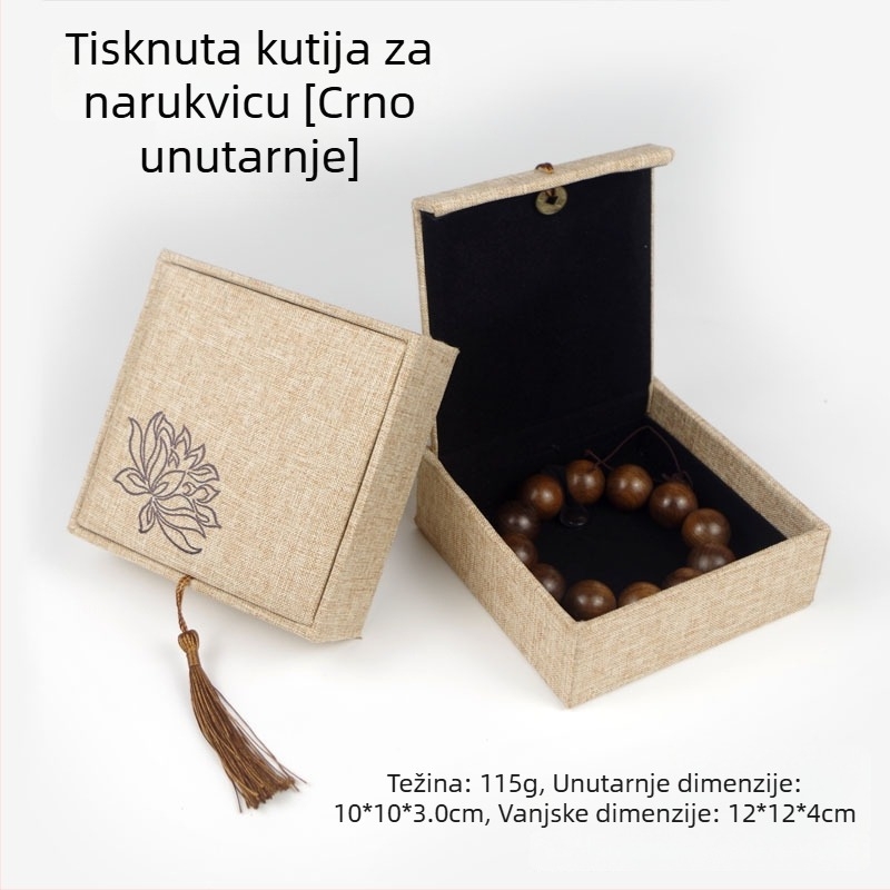 Kutija za nakit s motívom bakrene novčića na lanenom uzorku, papir/karton konstrukcija, karton pakiranje