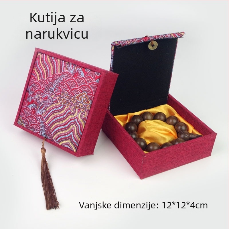 Kutija za nakit s motívom bakrene novčića na lanenom uzorku, papir/karton konstrukcija, karton pakiranje
