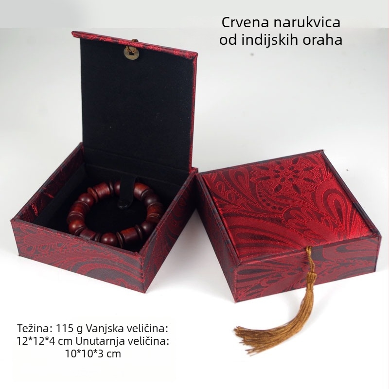 Kutija za nakit s motívom bakrene novčića na lanenom uzorku, papir/karton konstrukcija, karton pakiranje