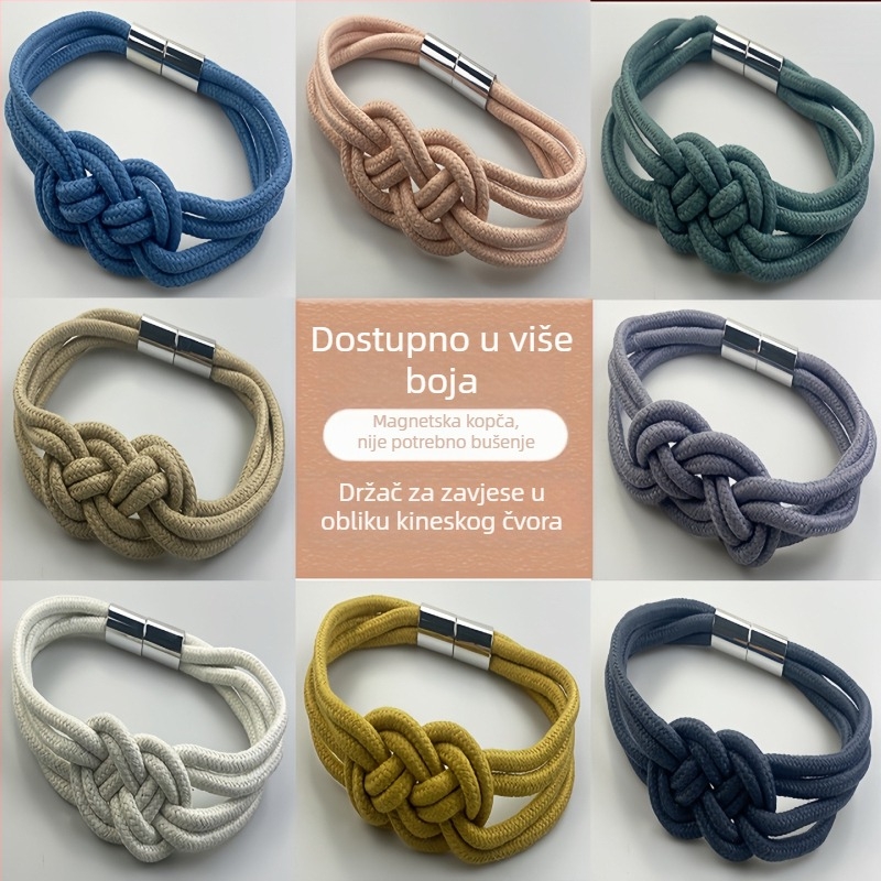 Magnetske kopče za zavjese bez bušenja, kineski čvor, novi kineski stil, DTY zavjesa konac