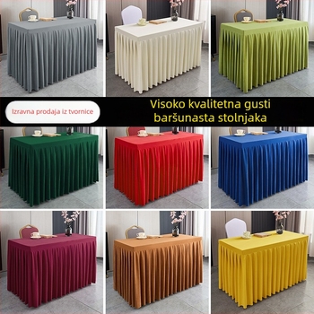 Stolna suknja za konferencijsku dvoranu od holandskog baršuna, pravokutnog oblika, hotelski stil