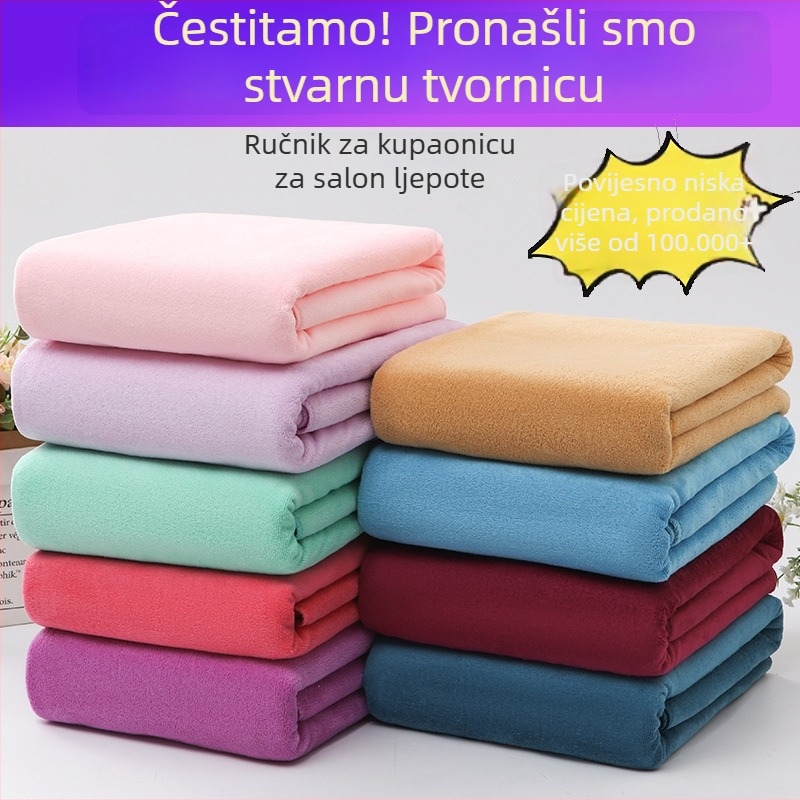 Profesionalna kupaonica/plažni ručnik za salon ljepote, mikrovlakna, vrlo upijajuća, bez dlačica, gusto tkivo, 300–400 g, pređa 40