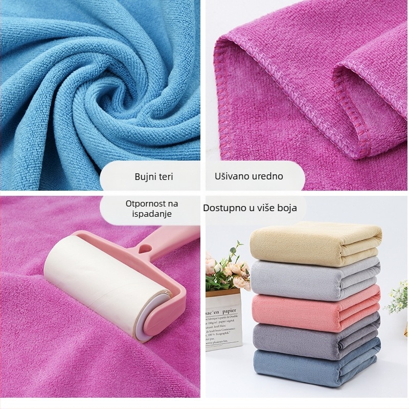 Profesionalna kupaonica/plažni ručnik za salon ljepote, mikrovlakna, vrlo upijajuća, bez dlačica, gusto tkivo, 300–400 g, pređa 40