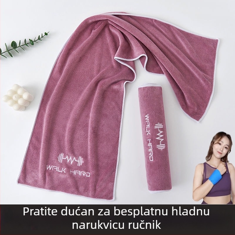 Sportski ručnik s upijanjem znoja, produžena duljina za teretanu, trčanje i jogu; mikrovlakna, velika, lagana za nošenje, brzo suši