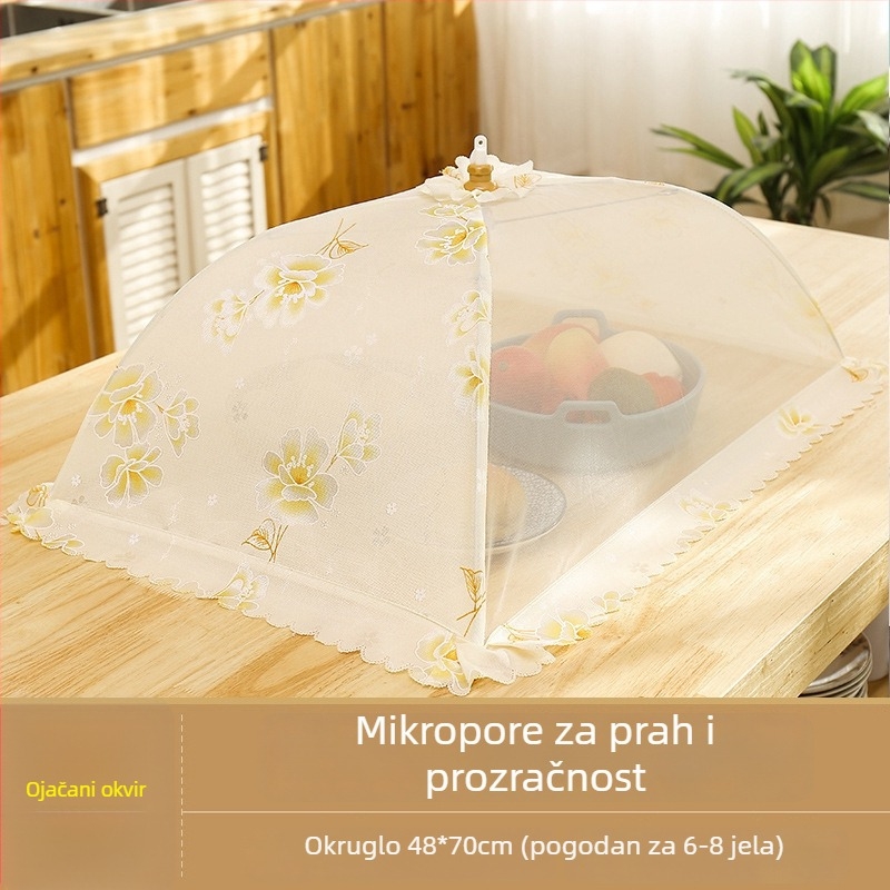 Wenwan prozračni pokrov za hranu, sklopivi pokrov za stol, mrežasti dizajn, zaštita od prašine i insekata za kućnu uporabu