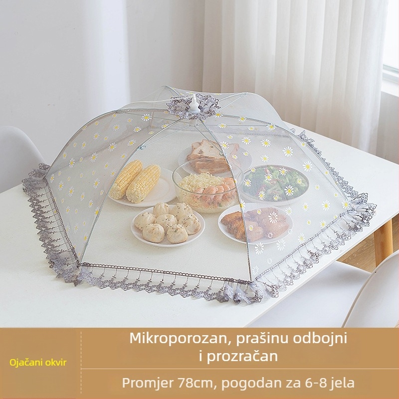 Wenwan prozračni pokrov za hranu, sklopivi pokrov za stol, mrežasti dizajn, zaštita od prašine i insekata za kućnu uporabu