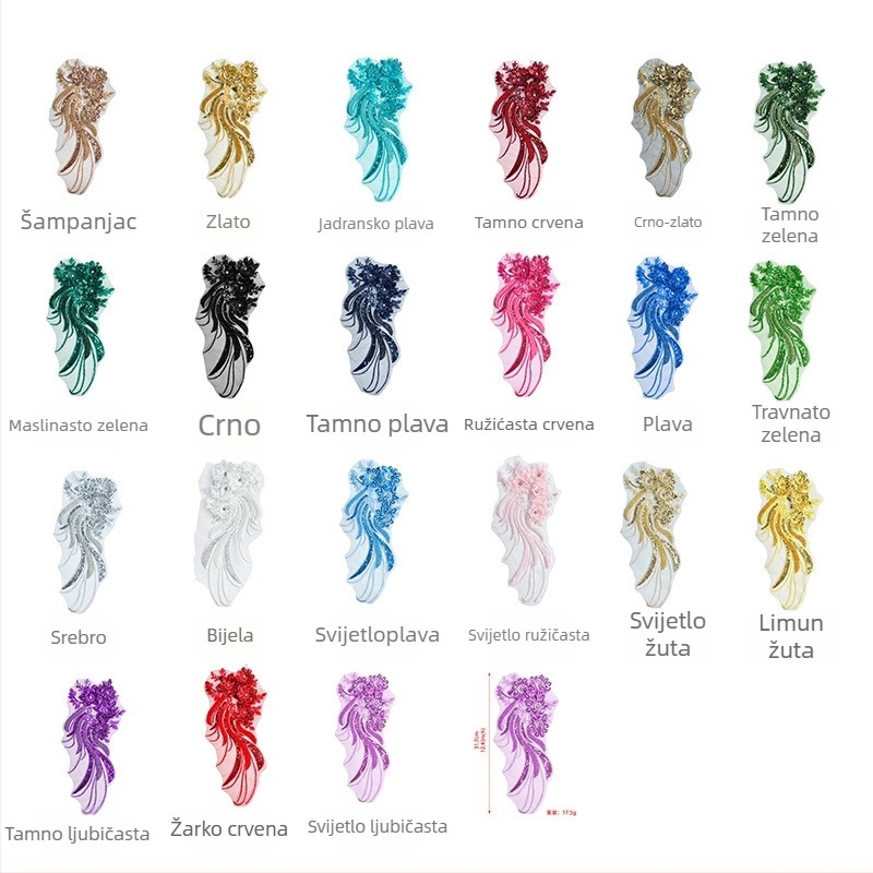 Krajka s našivenim perlicama – poliester, DIY dekorativni dodaci za odjeću i vjenčanu haljinu